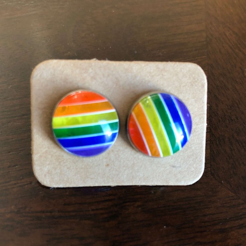 Rainbow stud earrings